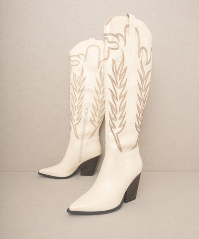 Bronco Knee-High Western Embroidered Boots