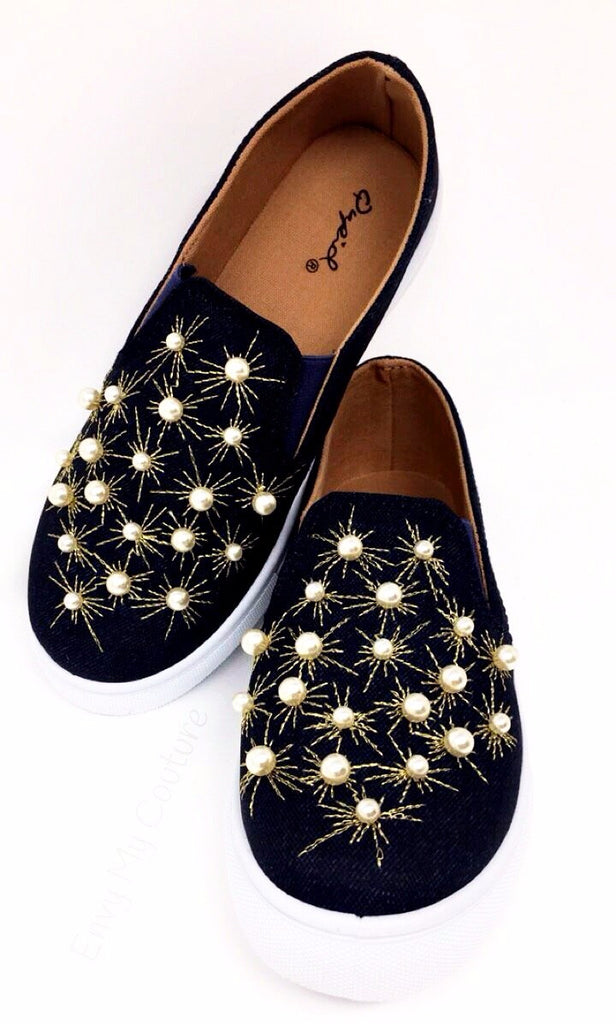Pearl slip on shoes discount