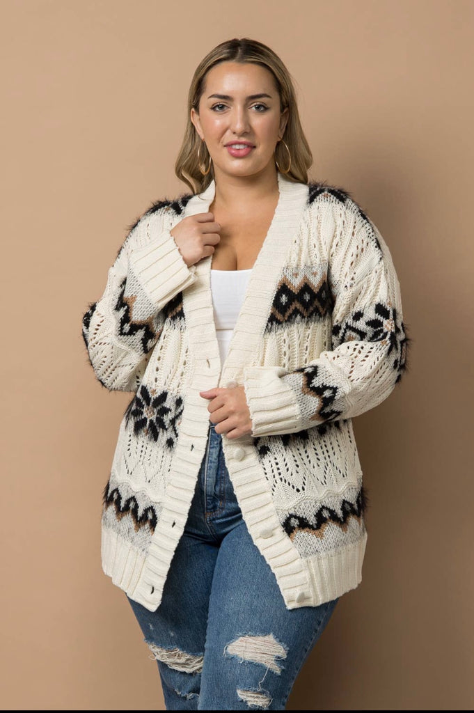 Button knit cardigan - Woman