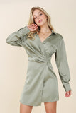 Satin Wrap Dress