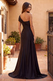 One Shoulder Formal Satin Dress
