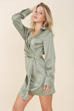 Satin Wrap Dress