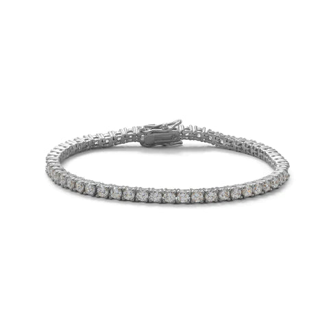 Womens's 3mm Sterling Silver CZ Tennis Bracelet