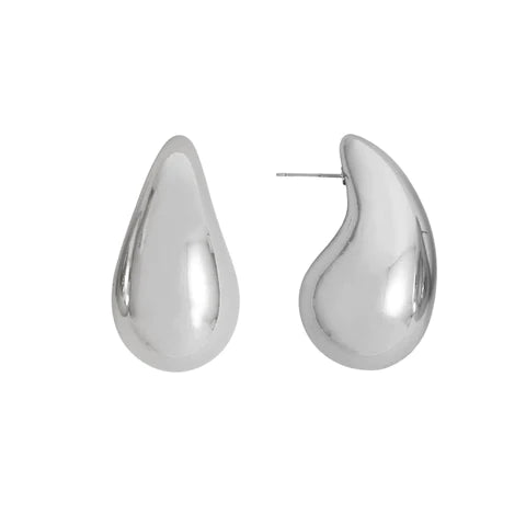 Silver Raindrop Statement Earrings