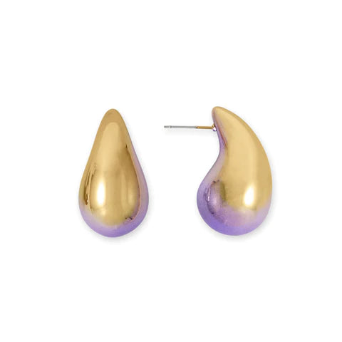 Purple Ombre Raindrop Statement  Earrings