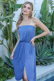 Front Side Detailed Tube Top Beach Dress