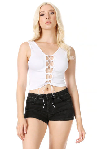 Lace Up Crop Top