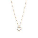 Sterling Silver CZ Heart Necklace