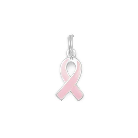 Pink Awareness Ribbon Charm