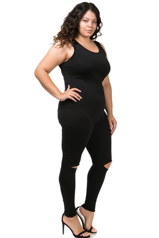 Curvy Girl Jumpsuit with Knee Slit – Envy My Couture