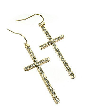 Rhinestone Cross Earrings