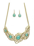 Green and Gold Leaf Fashion Set