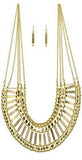 Gold Layered Bib Necklace Set