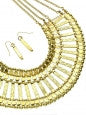 Gold Layered Bib Necklace Set