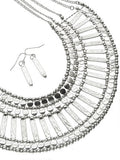 Silver Bib Necklace Set