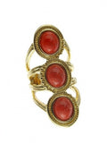 Triple Oval Stack Ring Red