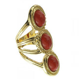Triple Oval Stack Ring Red