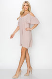 Taupe Cold Shoulder Dress