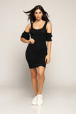 Black Double Ruffle Dress