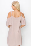 Taupe Cold Shoulder Dress